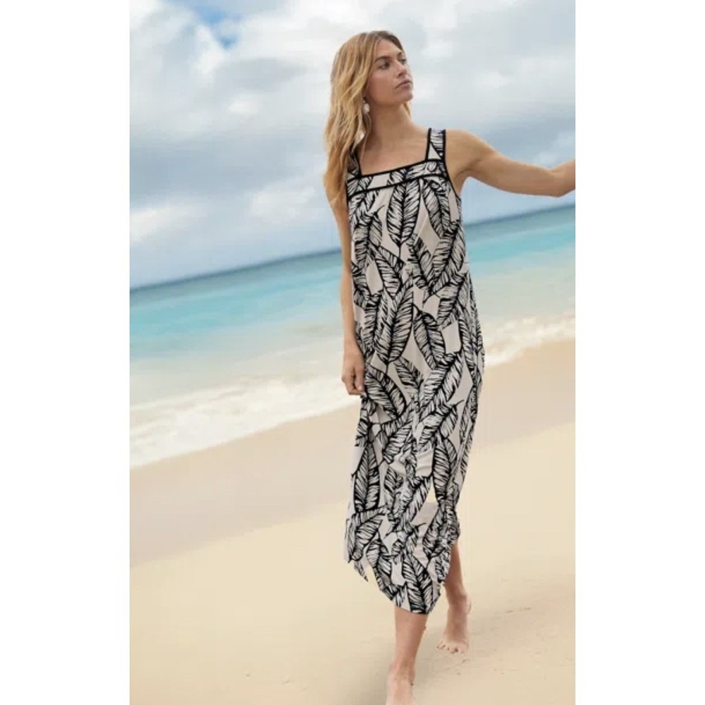 J-Jill Piped Trim Knit Maxi Dress, NWT Size‎ L